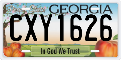 GA license plate CXY1626