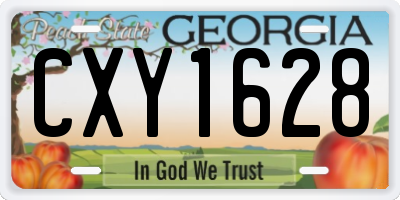 GA license plate CXY1628