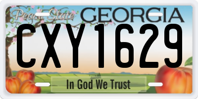 GA license plate CXY1629