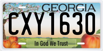 GA license plate CXY1630