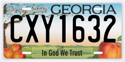GA license plate CXY1632