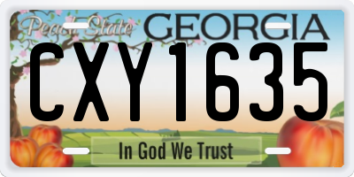 GA license plate CXY1635