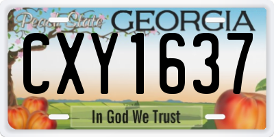 GA license plate CXY1637