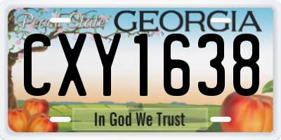 GA license plate CXY1638