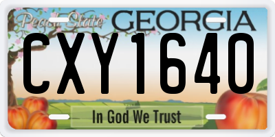 GA license plate CXY1640