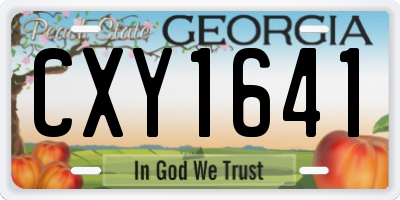 GA license plate CXY1641