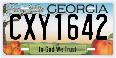 GA license plate CXY1642
