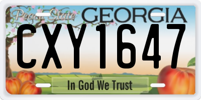 GA license plate CXY1647