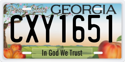 GA license plate CXY1651