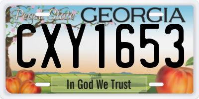 GA license plate CXY1653