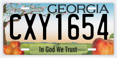 GA license plate CXY1654