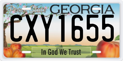 GA license plate CXY1655