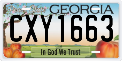 GA license plate CXY1663