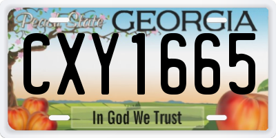 GA license plate CXY1665