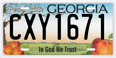 GA license plate CXY1671