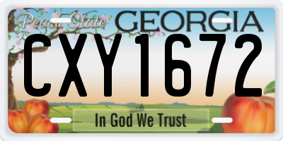 GA license plate CXY1672