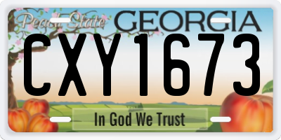 GA license plate CXY1673