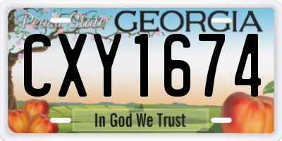 GA license plate CXY1674