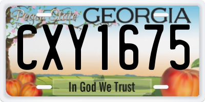 GA license plate CXY1675