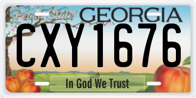 GA license plate CXY1676