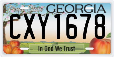 GA license plate CXY1678