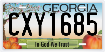 GA license plate CXY1685