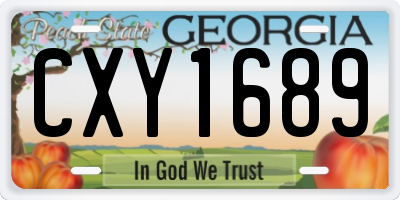 GA license plate CXY1689