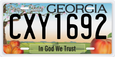 GA license plate CXY1692