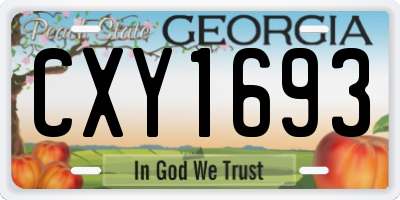 GA license plate CXY1693