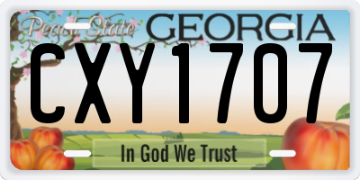 GA license plate CXY1707