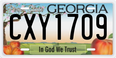 GA license plate CXY1709