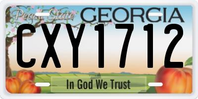 GA license plate CXY1712