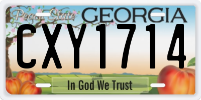 GA license plate CXY1714