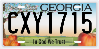GA license plate CXY1715