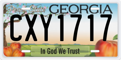 GA license plate CXY1717