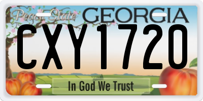 GA license plate CXY1720