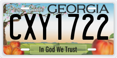 GA license plate CXY1722