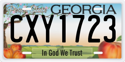 GA license plate CXY1723