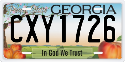 GA license plate CXY1726