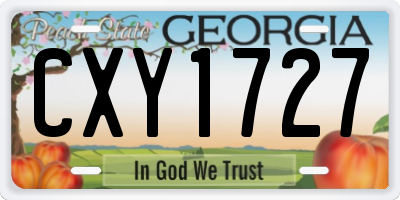 GA license plate CXY1727