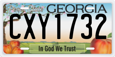 GA license plate CXY1732