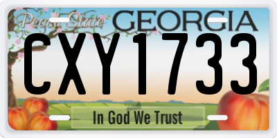 GA license plate CXY1733