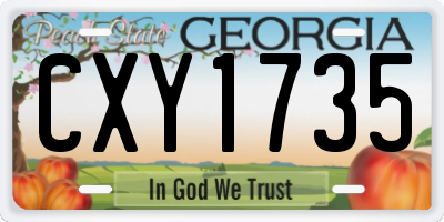 GA license plate CXY1735