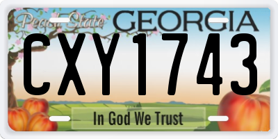 GA license plate CXY1743
