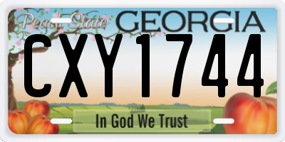 GA license plate CXY1744
