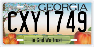 GA license plate CXY1749