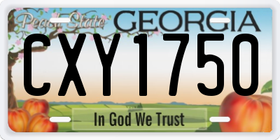 GA license plate CXY1750