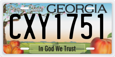 GA license plate CXY1751