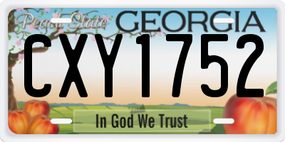 GA license plate CXY1752