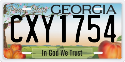 GA license plate CXY1754